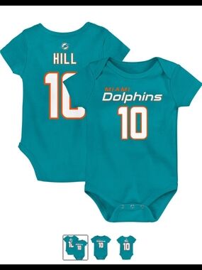 NFL Miami Dolphins Teal Baby One-Piece with Orange & White Accents